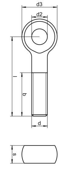 Болт откидной DIN 444 (чертеж)